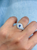 Diamond Blue Sapphire Ring