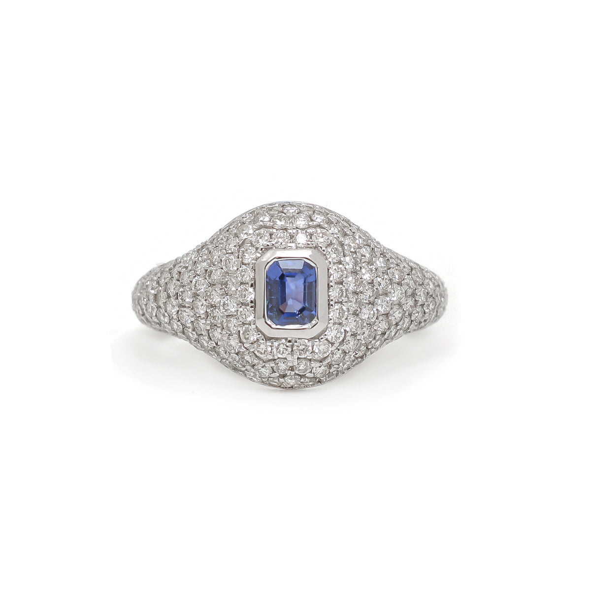Diamond Blue Sapphire Ring