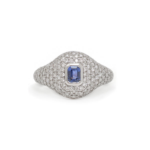 Diamond Blue Sapphire Ring