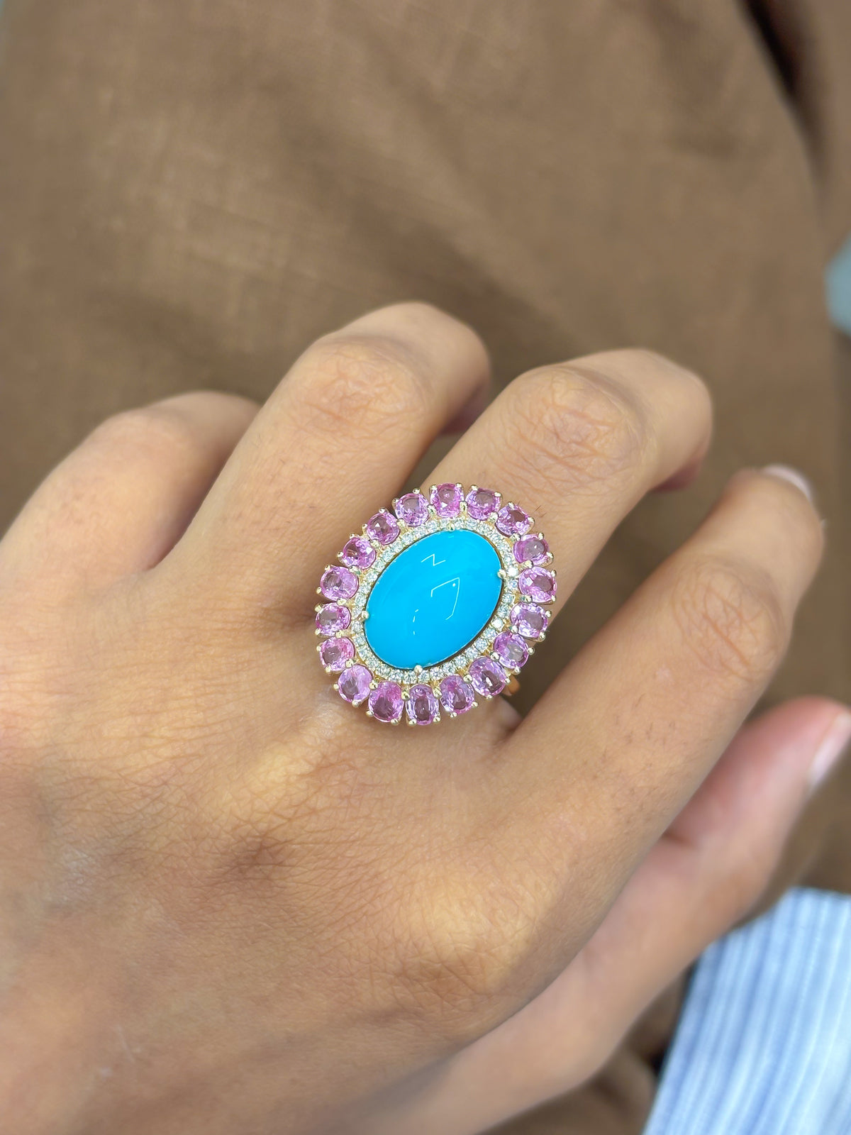 Turquoise Tanzanite Diamond Ring