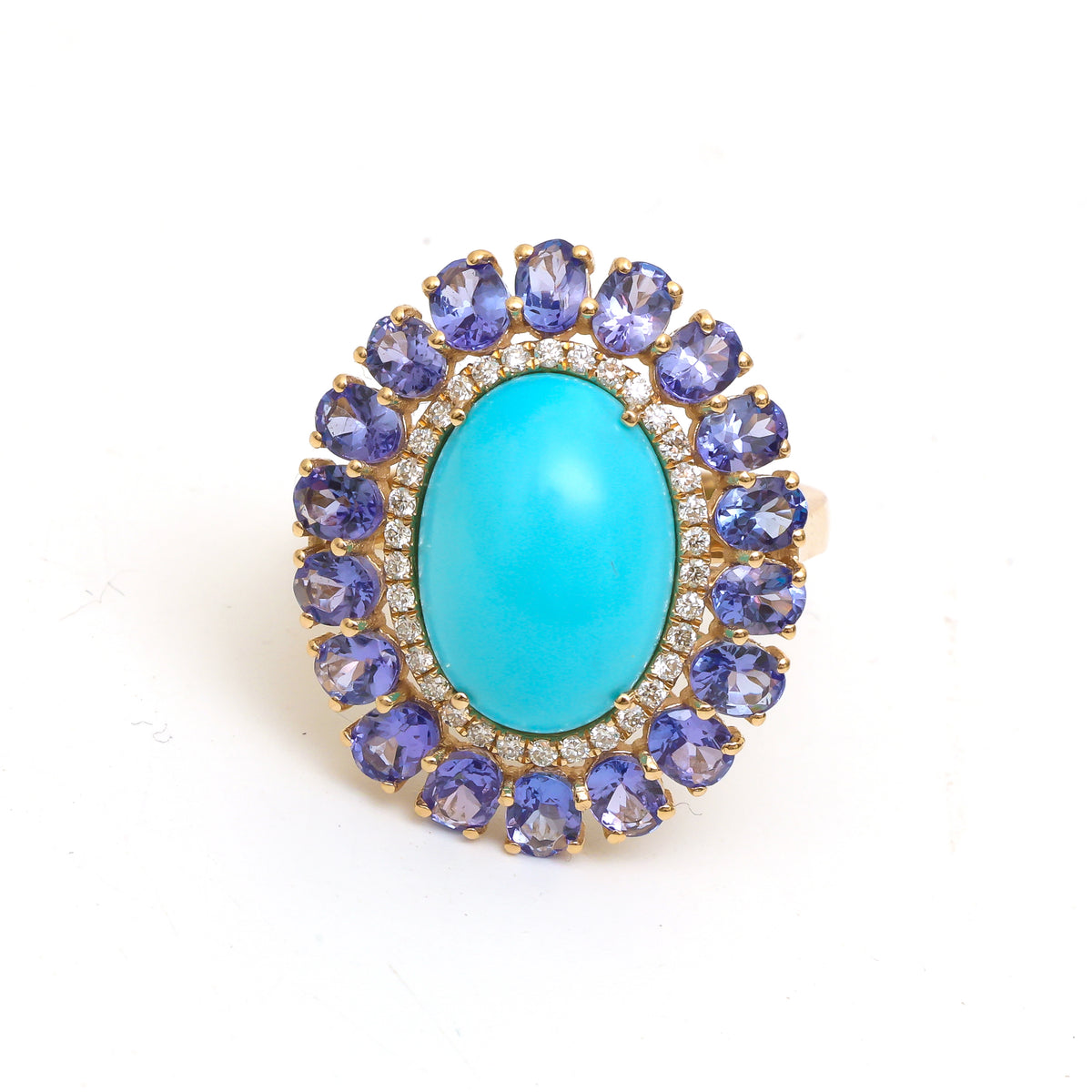 Turquoise Tanzanite Diamond Ring