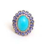 Turquoise Tanzanite Diamond Ring
