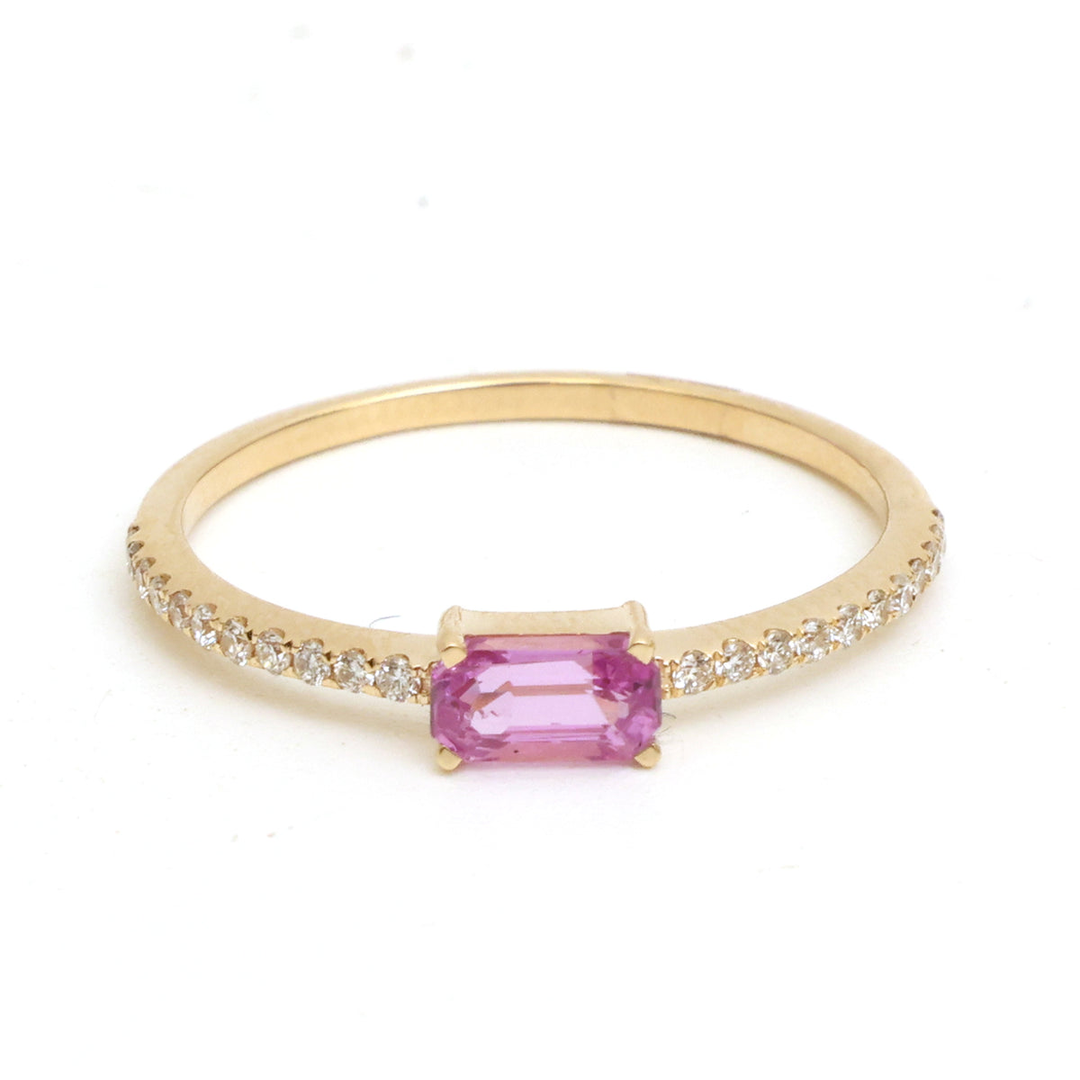 Pink Sapphire Diamond Ring