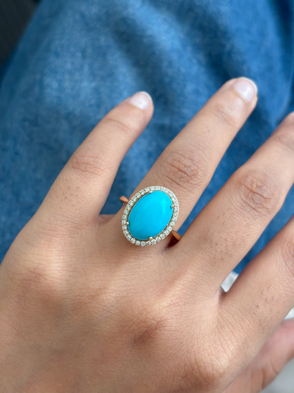 Turquoise Diamond Ring