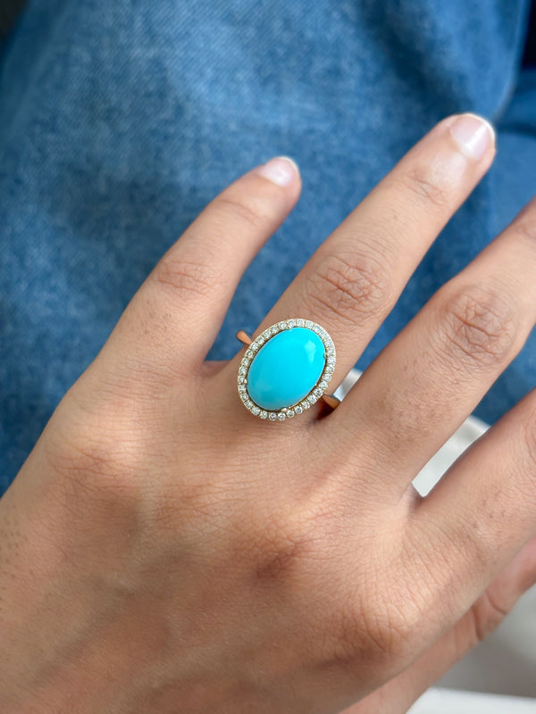 Turquoise Diamond Ring