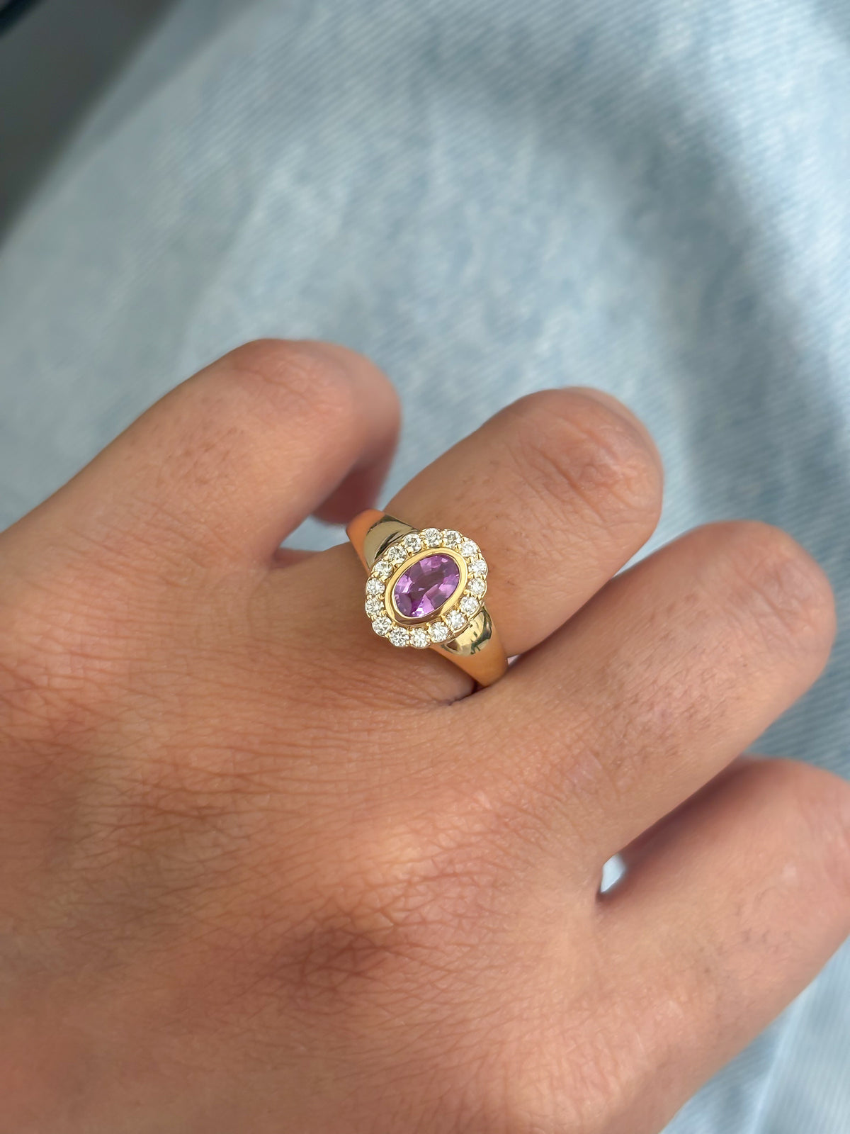 Pink Sapphire Diamond Ring