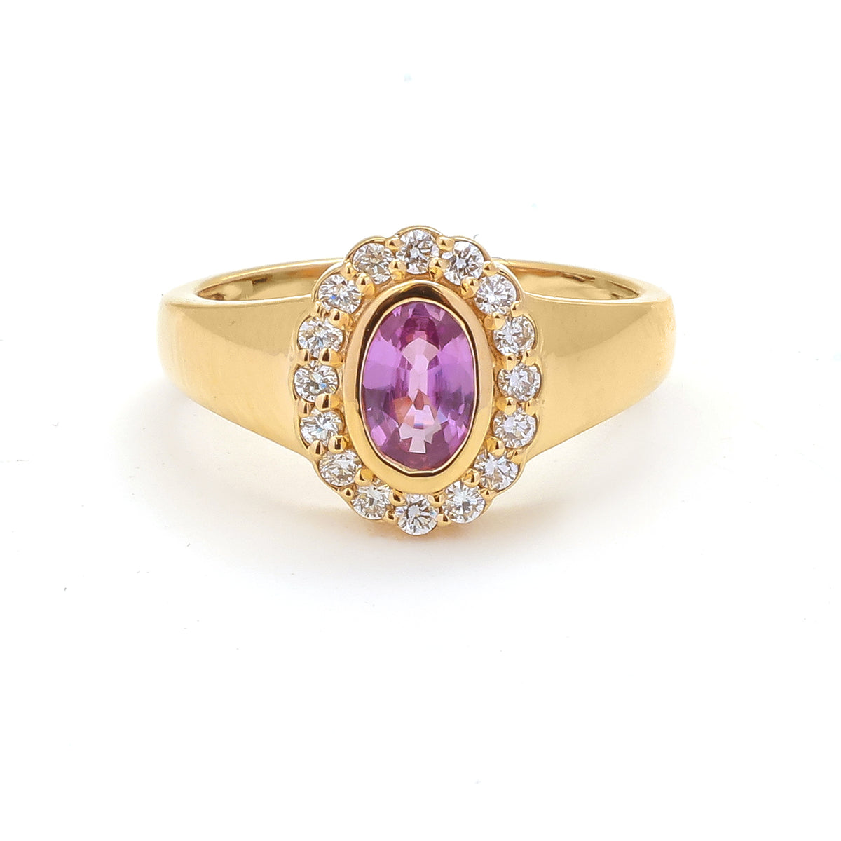 Pink Sapphire Diamond Ring