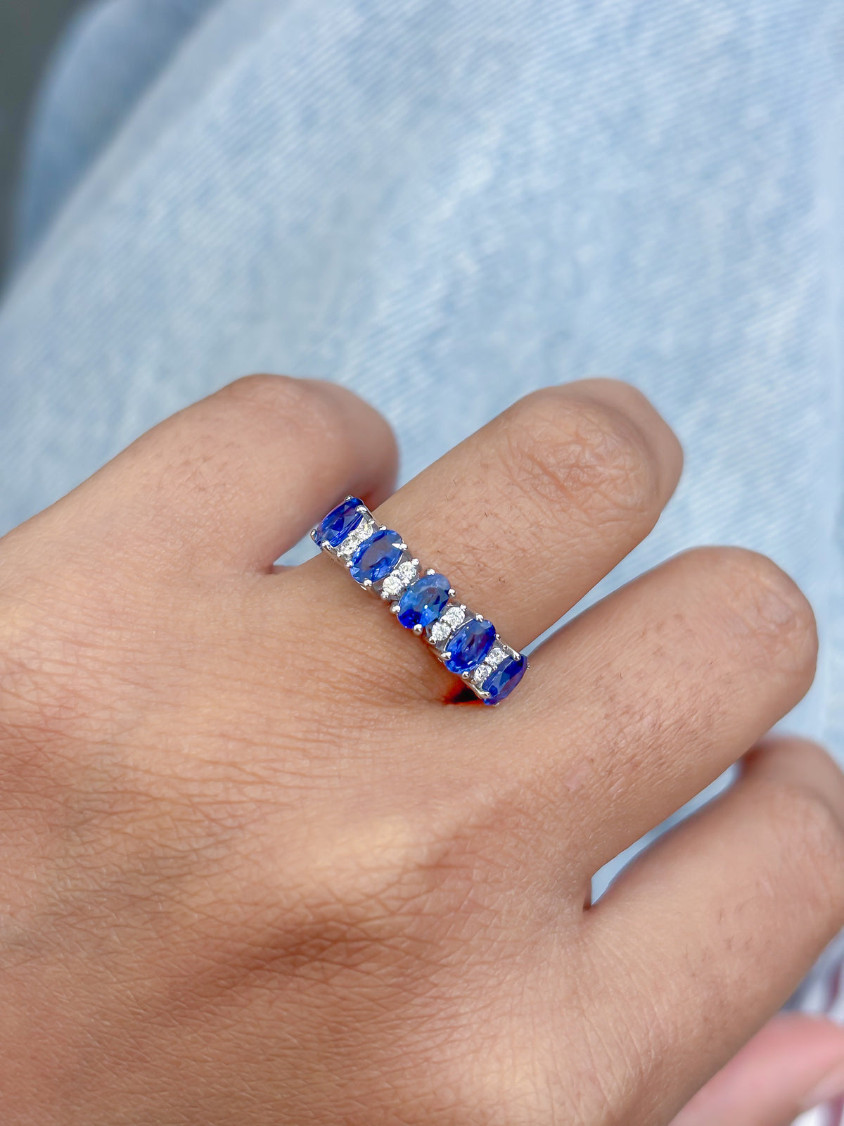 Blue Sapphire Diamond Ring