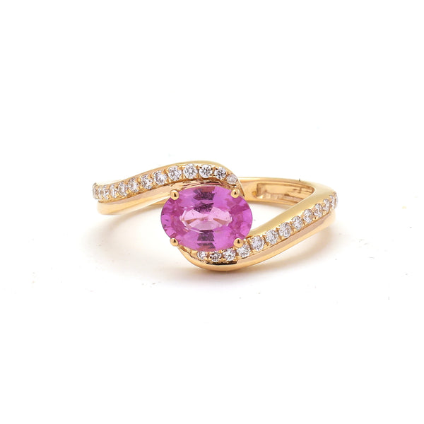 Pink Sapphire Diamond Ring