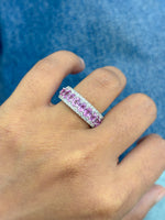 Pink Sapphire Diamond Ring