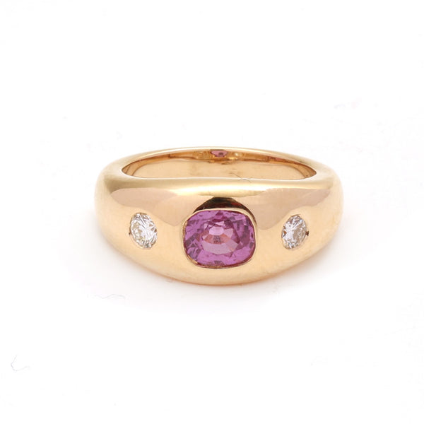 Pink Sapphire Diamond Ring