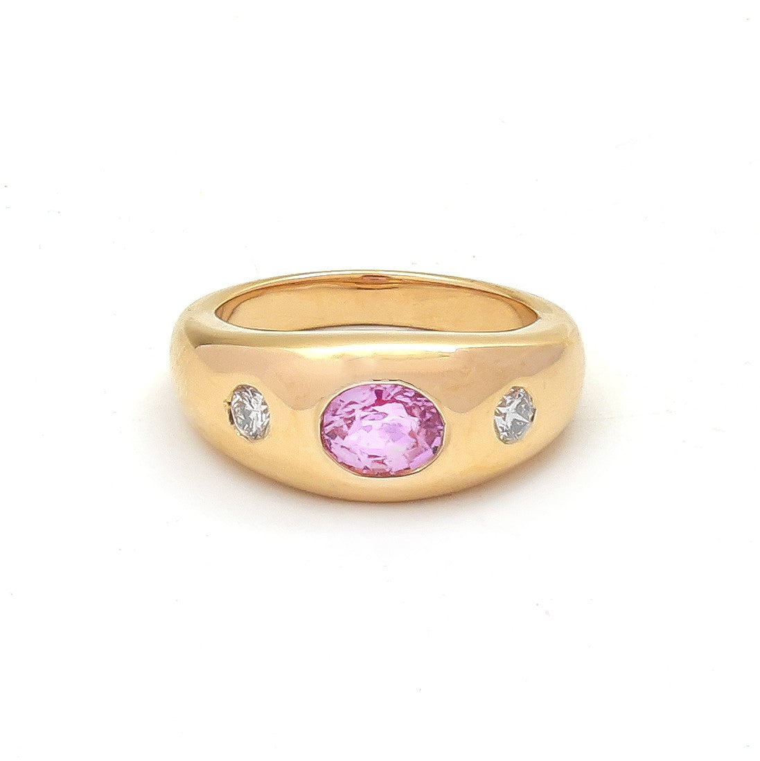Pink Sapphire Diamond Ring