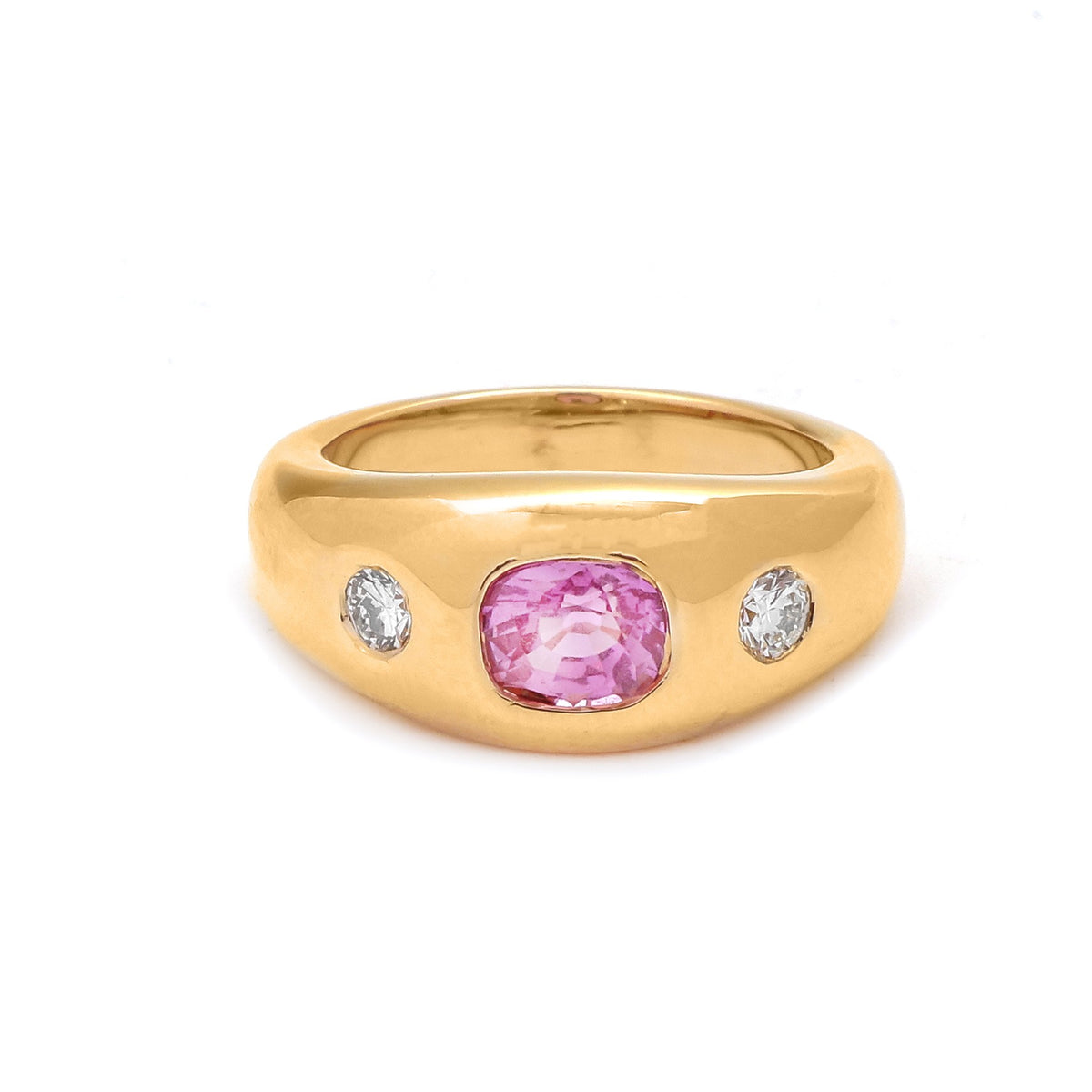 Pink Sapphire Diamond Ring