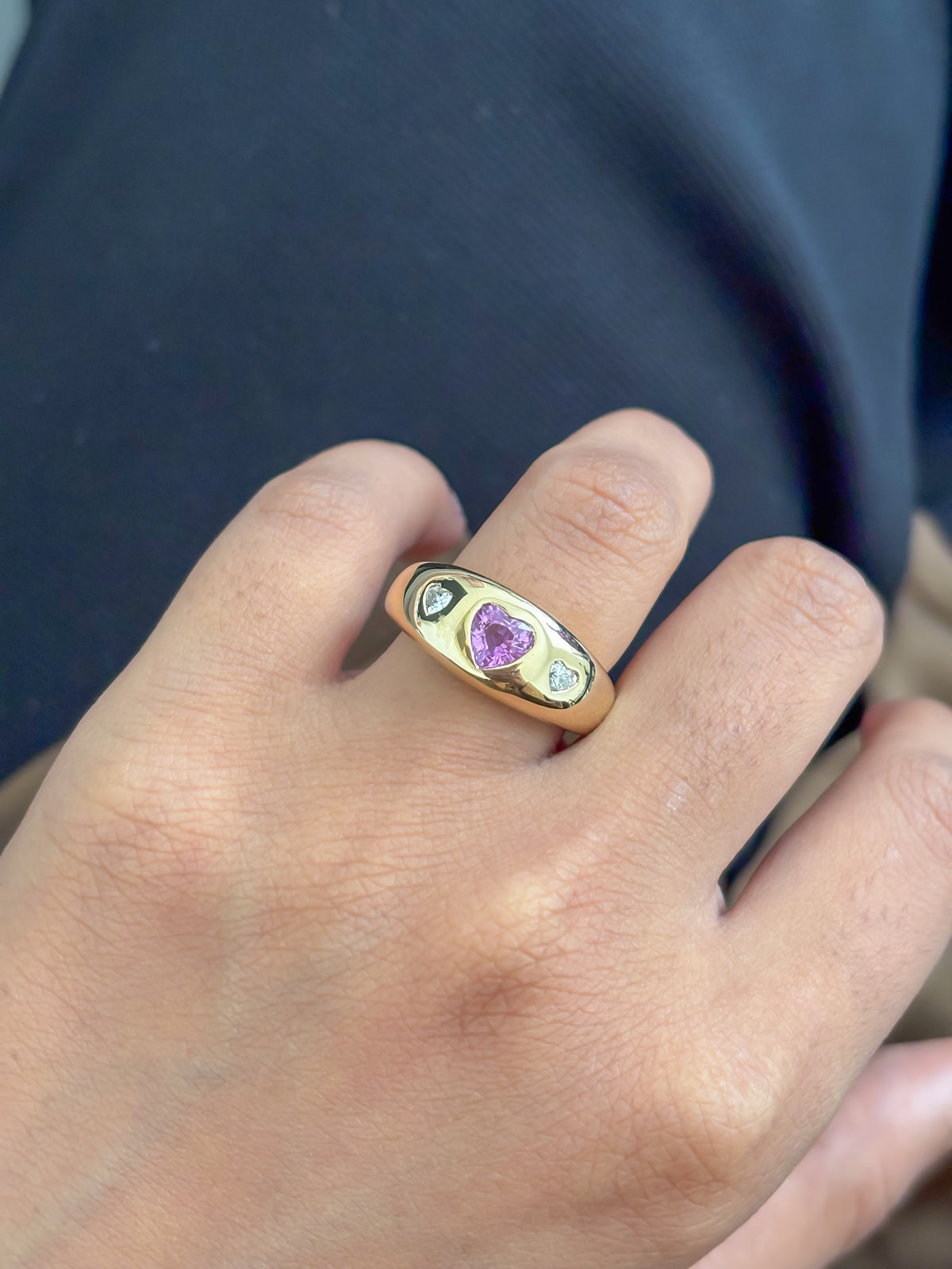 Pink Sapphire Diamond Ring