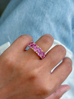 Pink Sapphire Diamond Ring