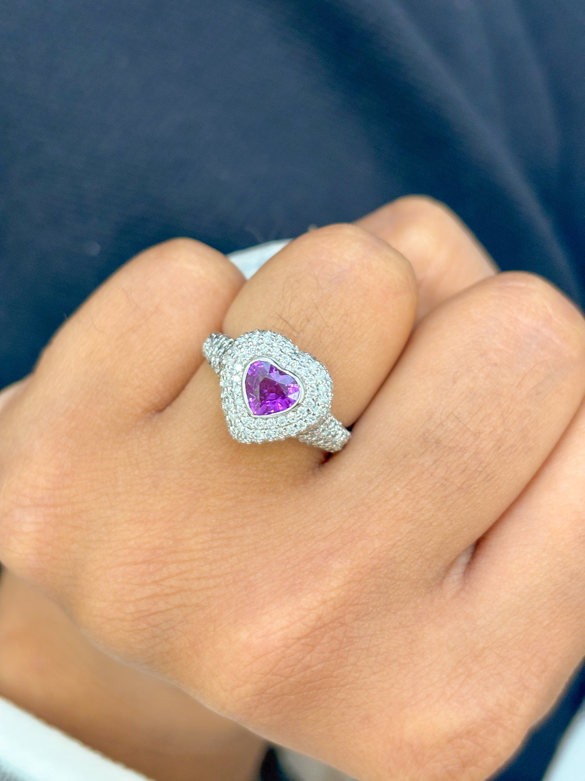 Pink Sapphire Diamond Ring
