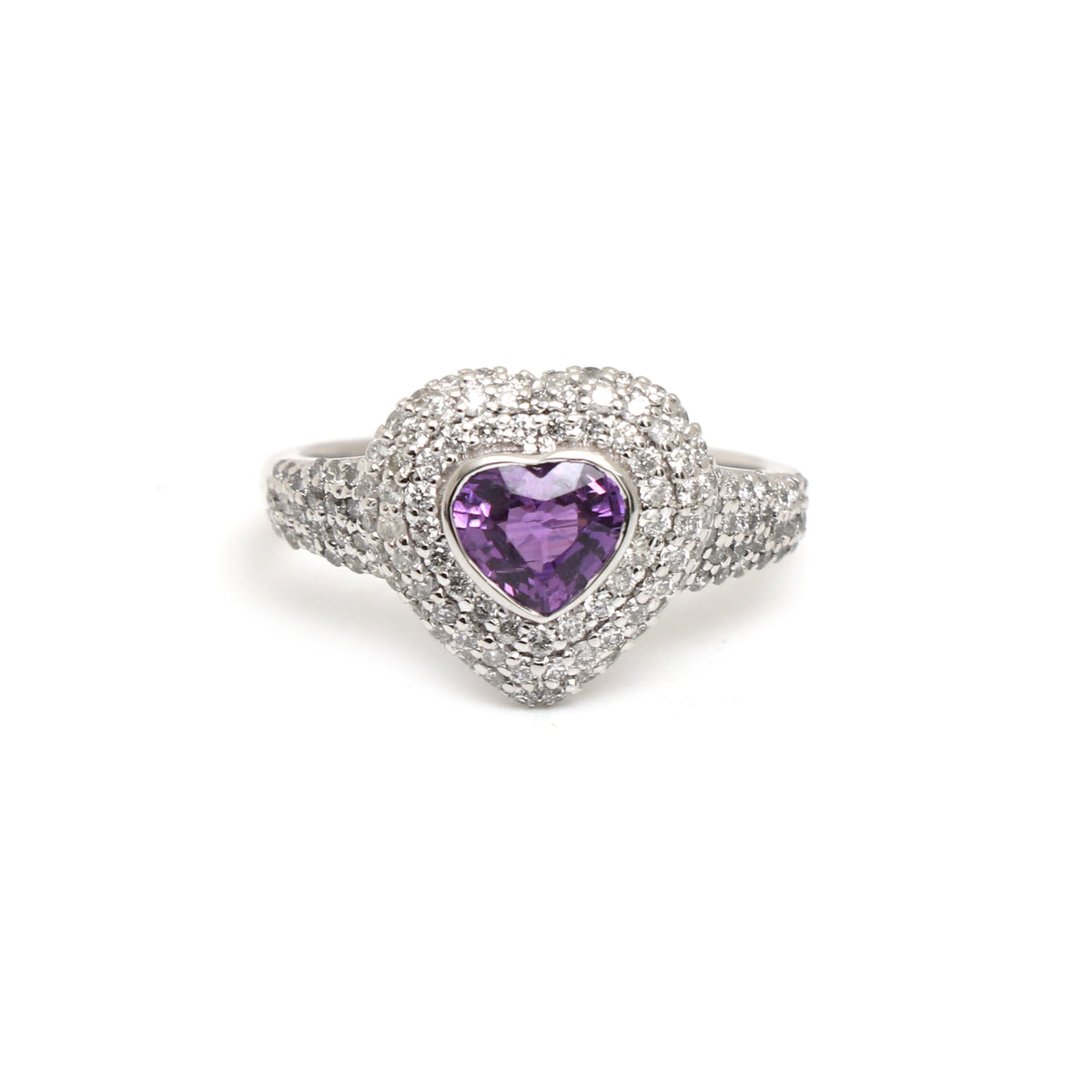 Pink Sapphire Diamond Ring