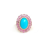 Turquoise Pink Sapphire Diamond Ring