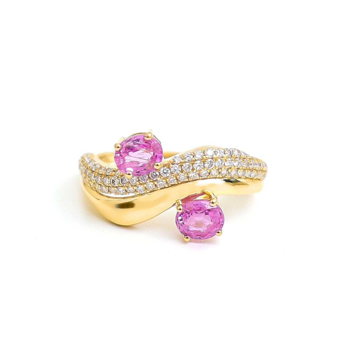 Pink Sapphire Diamond Ring