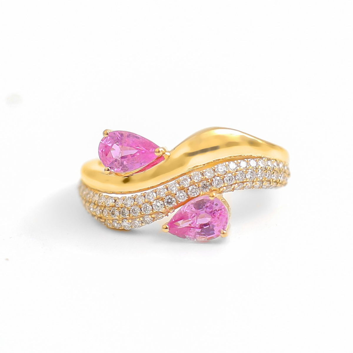 Pink Sapphire Diamond Ring
