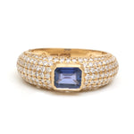 Diamond Blue Sapphire Ring