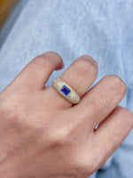 Diamond Blue Sapphire Ring
