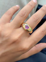 Pink Sapphire Diamond Ring