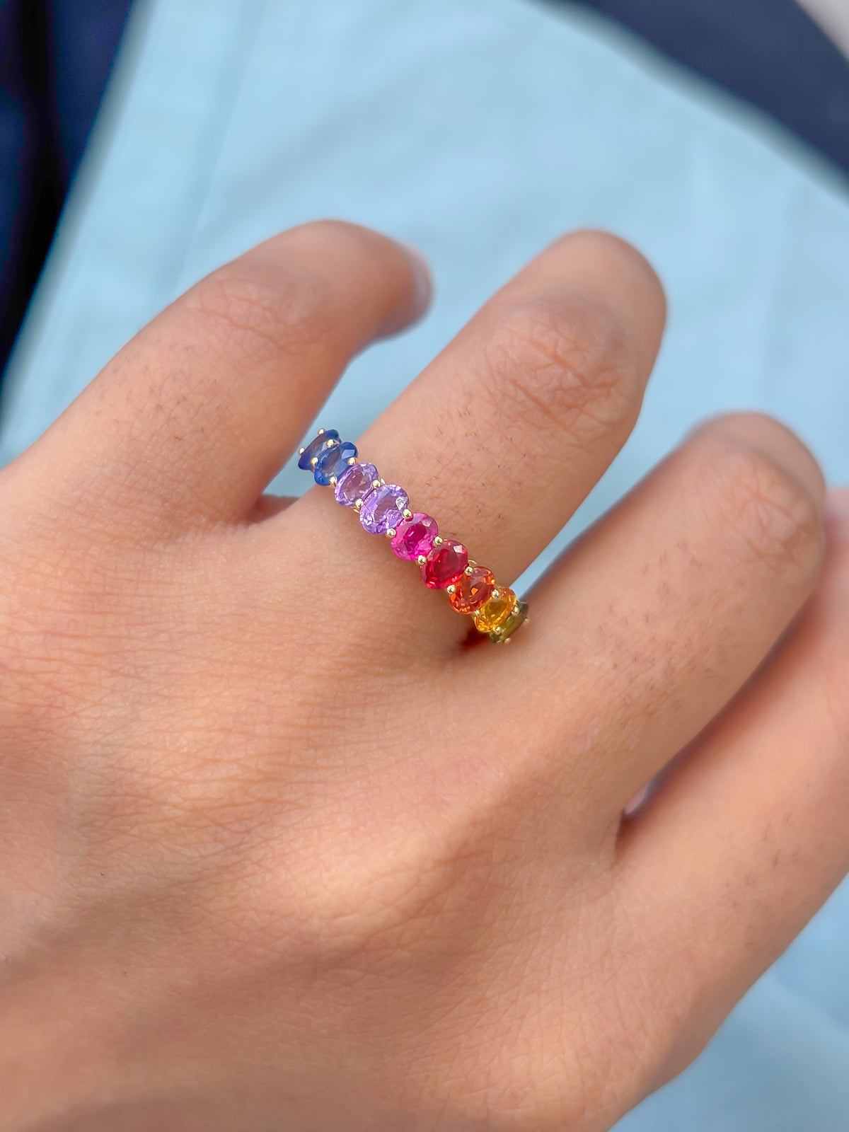 Rainbow Sapphire Ring