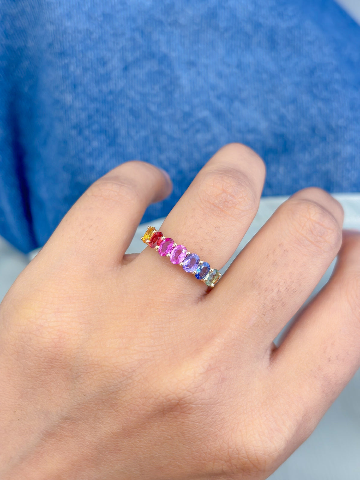 Rainbow Sapphire Ring