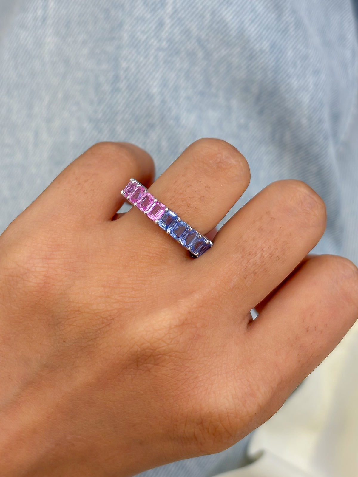 Pink Sapphire Blue Sapphire Ring