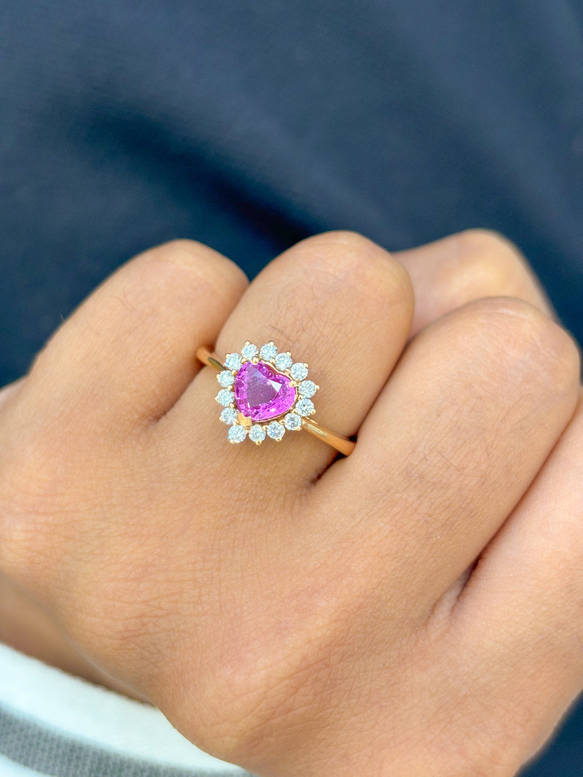Pink Sapphire Diamond Ring