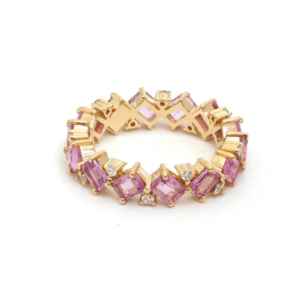 Pink Sapphire Diamond Ring