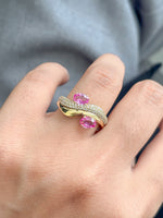 Pink Sapphire Diamond Ring