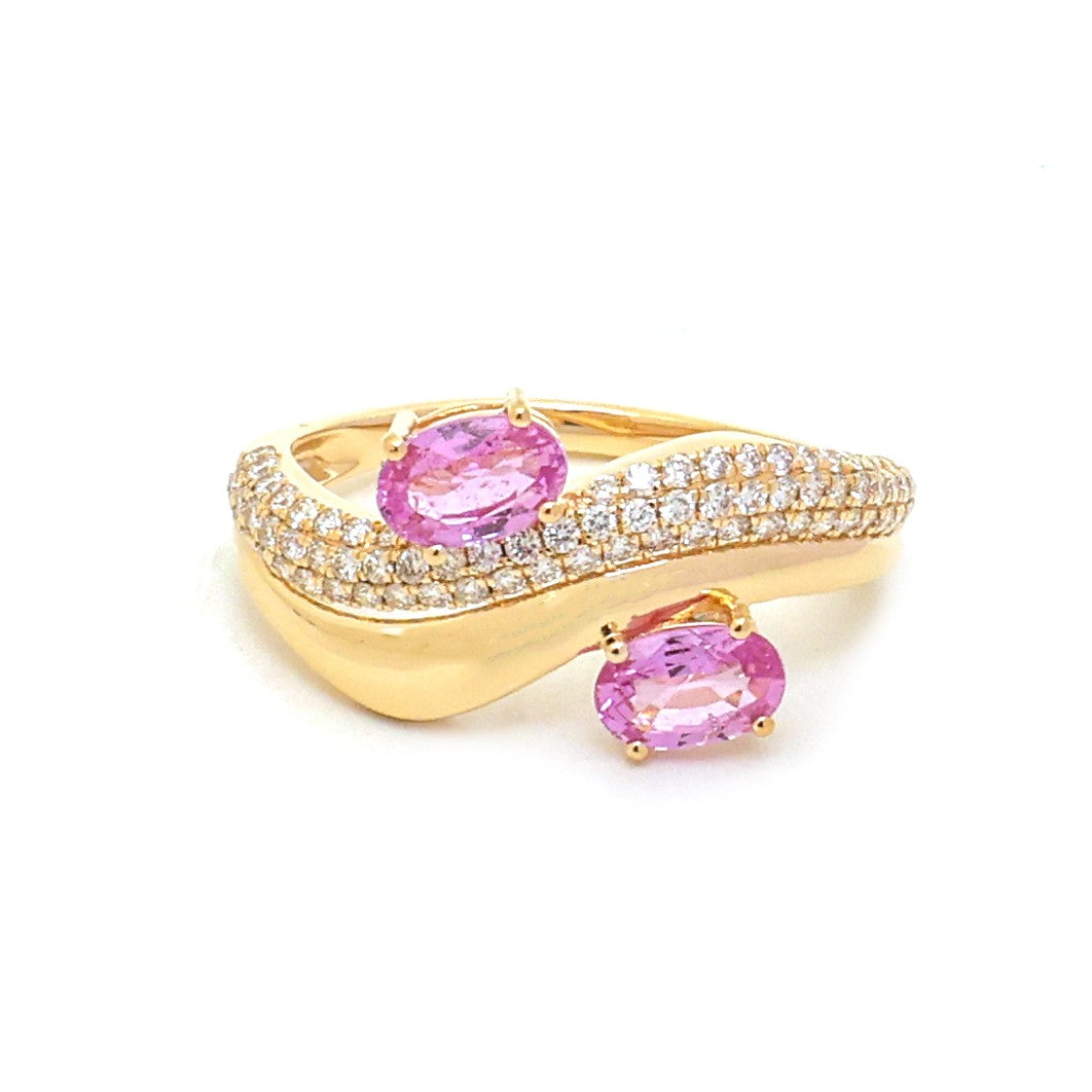 Pink Sapphire Diamond Ring
