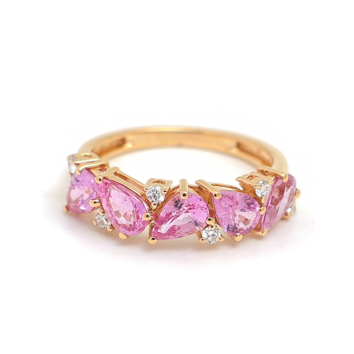 Pink Sapphire Diamond Ring