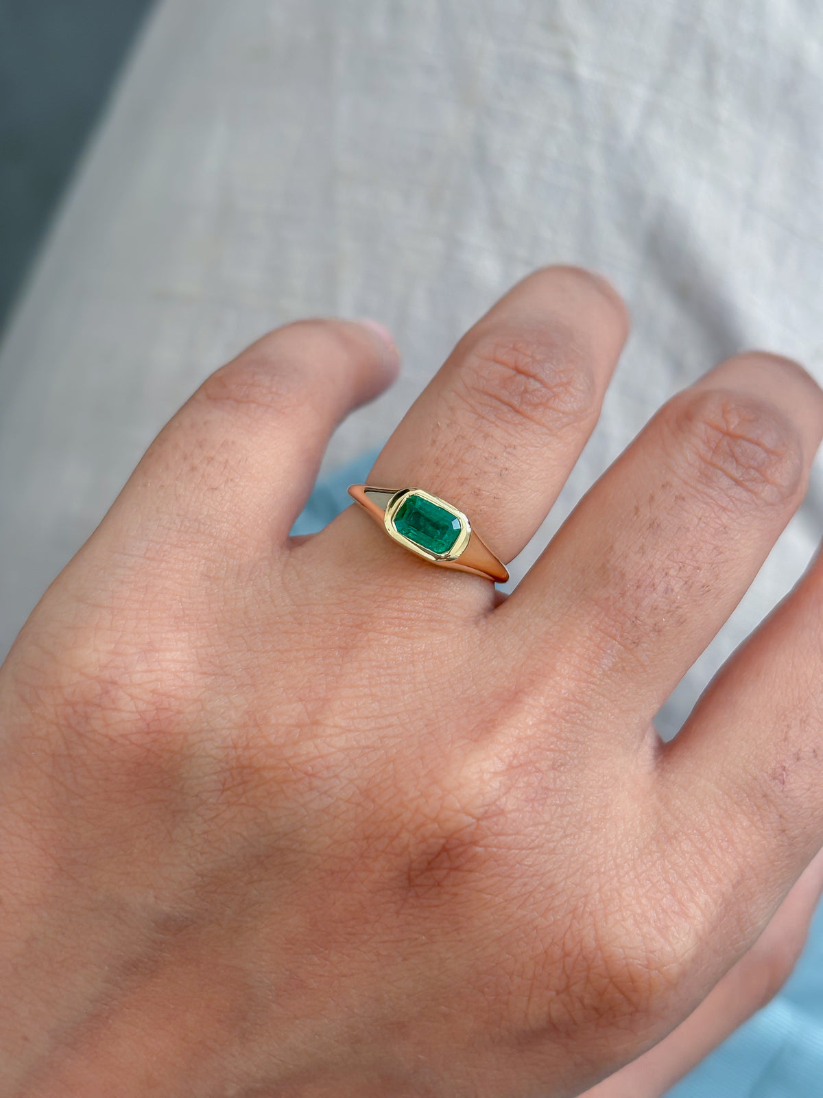 Emerald Pinky Ring