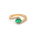Emerald Diamond Pinky Ring