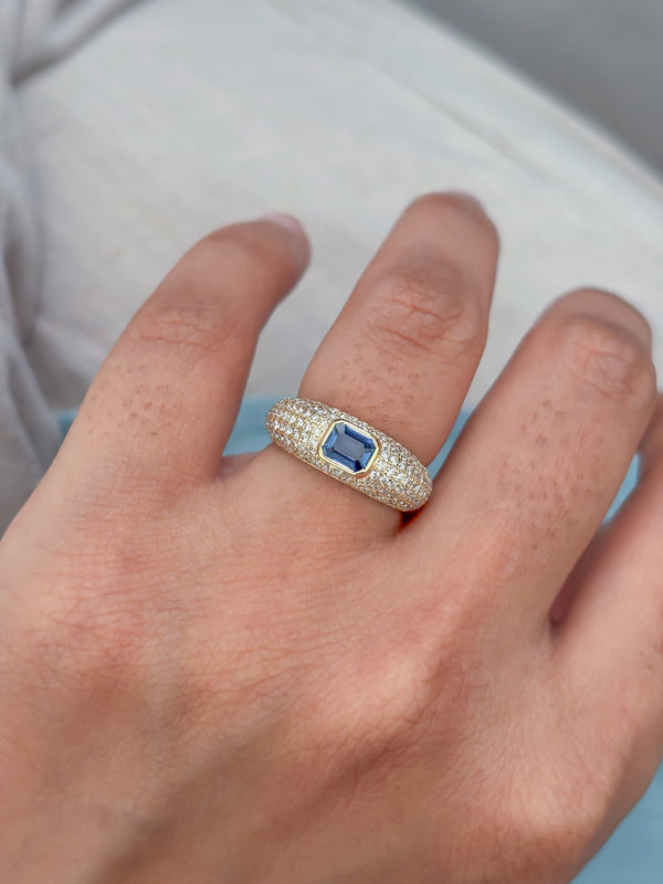 Diamond Blue Sapphire Ring