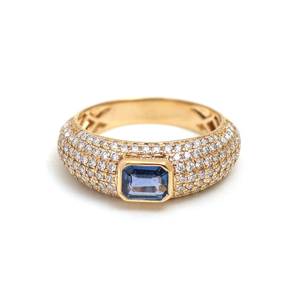 Diamond Blue Sapphire Ring