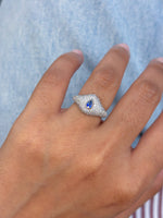Diamond Blue Sapphire Ring