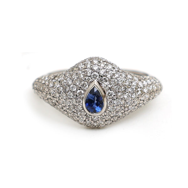 Diamond Blue Sapphire Ring