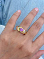 Pink Sapphire Diamond Ring
