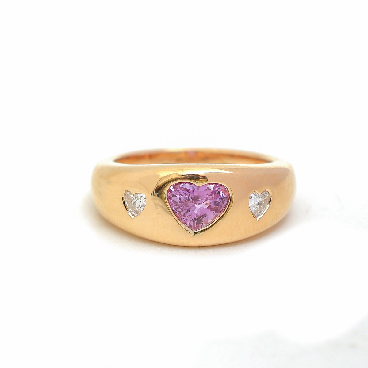 Pink Sapphire Diamond Ring