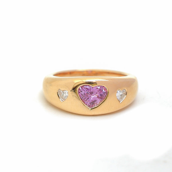 Pink Sapphire Diamond Ring