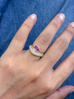Pink Sapphire Diamond Ring