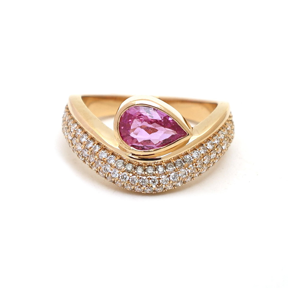 Pink Sapphire Diamond Ring
