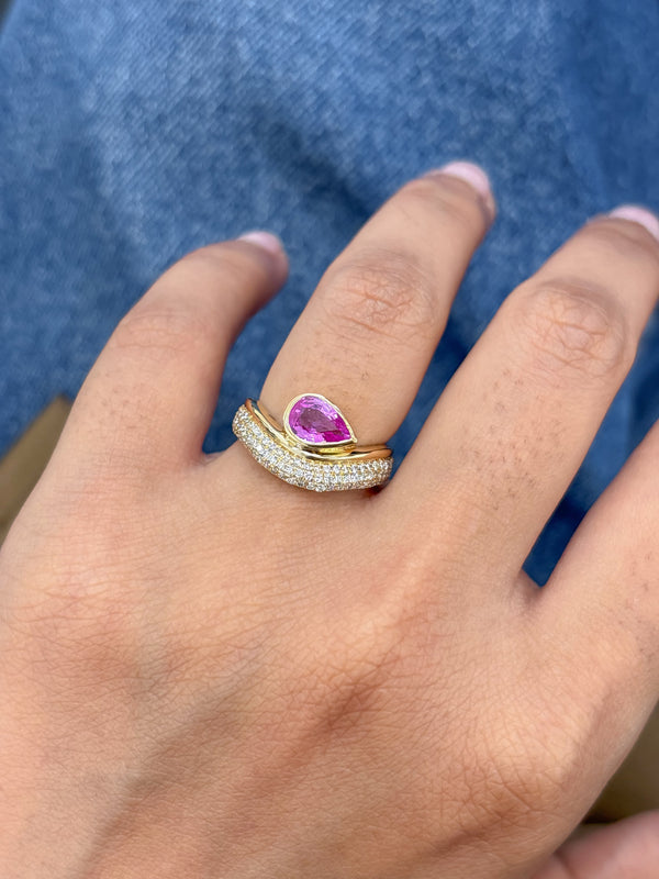 Pink Sapphire Diamond Ring
