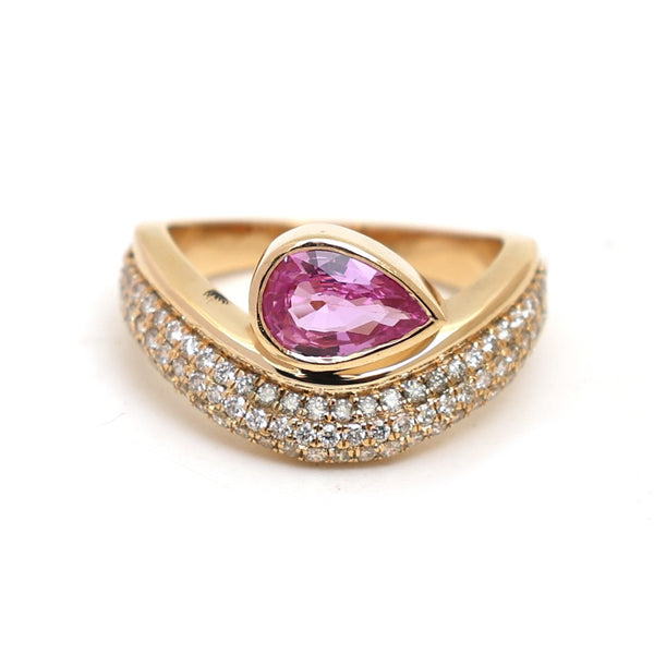 Pink Sapphire Diamond Ring