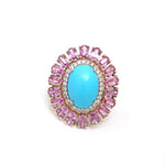 Turquoise Pink Sapphire Diamond Ring