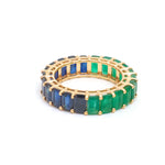 Blue Sapphire Emerald Ring
